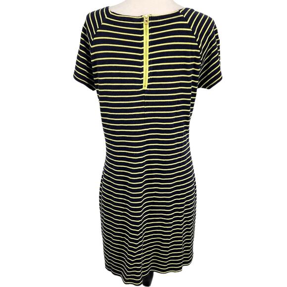 Sail To Sable Stripe T-Shirt Dress Dark Blue Neon Accents Nautical Preppy Medium - Picture 4 of 5